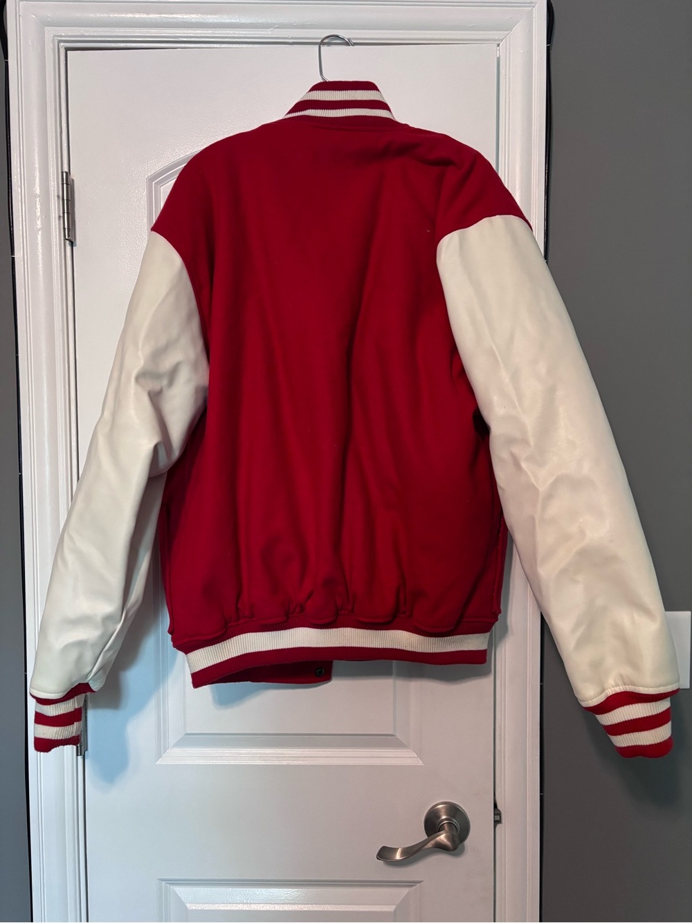 Red and White Varsity Letterman Jacket Size XL - Picture 4 of 7